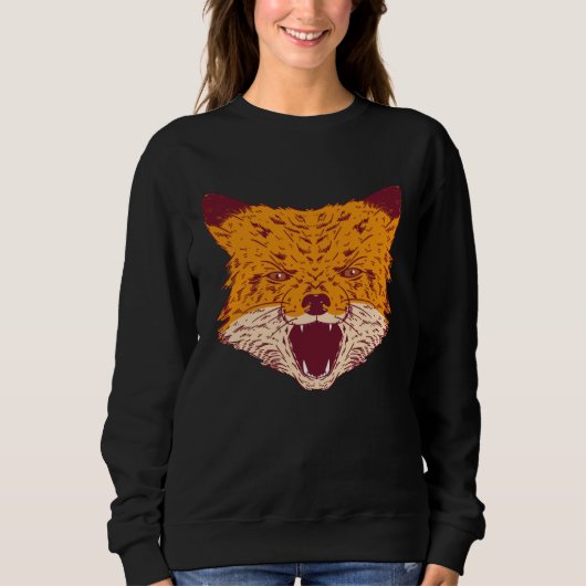 Sweatshirt Cute  Fox Howling Artwork (Devant)