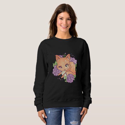 Sweatshirt Cute Fox In Nature (Devant entier)