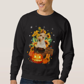 Sweatshirt Cute Fox Terrier In Pumkins Halloween Autumn Leave