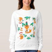 Sweatshirt Cute Fox thème Noël Motif Imprimer (Devant)