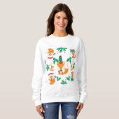 Sweatshirt Cute Fox thème Noël Motif Imprimer (Devant entier)