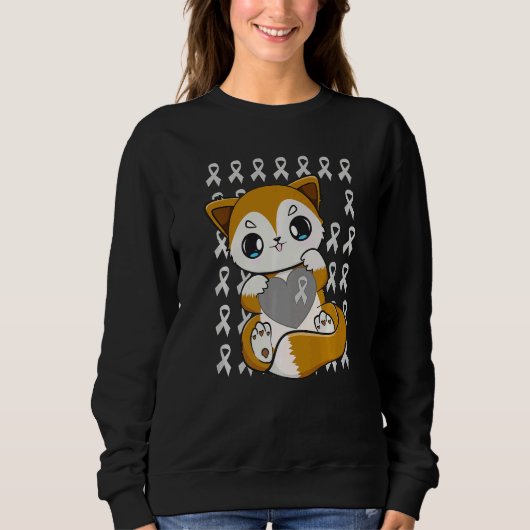 Sweatshirt Cute Fox With Ribbon For Dyslexia Awareness (Devant)