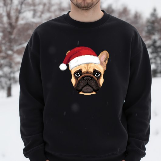 Sweatshirt Cute French Bulldog Christmas Santa Hat