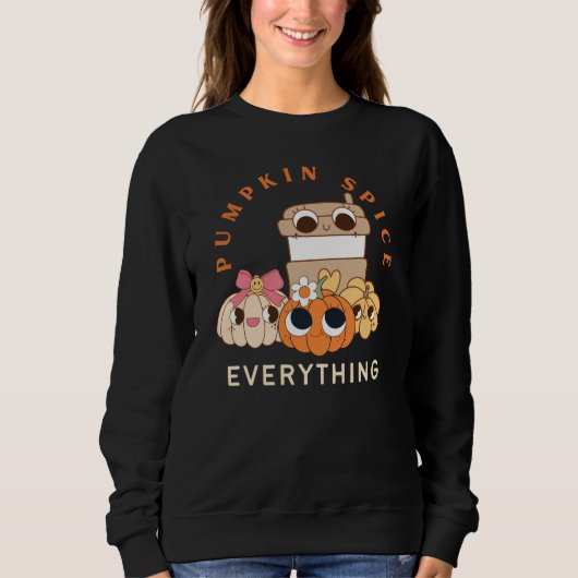 Sweatshirt Cute Fun Whimsical Citrouille Spice Latte (Devant)