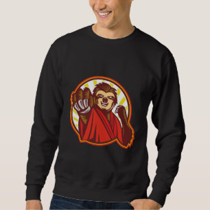Sweatshirt Cute Funny Animal Sloth Dessin Martial Arts Maste