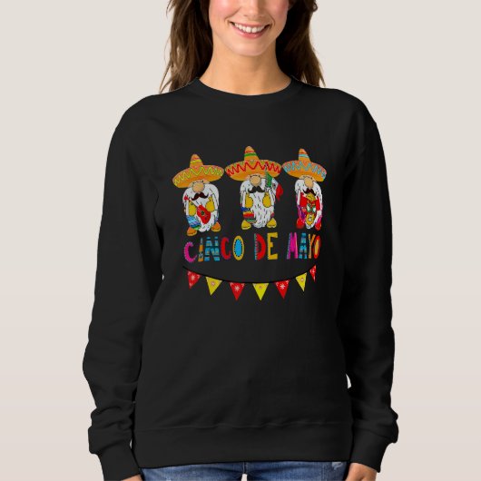 Sweatshirt Cute Funny Cinco De Mayo Gnome Partie Fiesta Mexic (Devant)