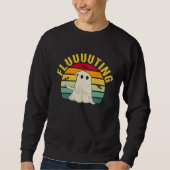 Sweatshirt Cute & Funny Halloween Ghost Flute & Fluting (Devant)