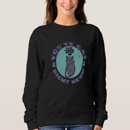 Sweatshirt Cute Funny Kitty Cat for Animal Lovers Angry Kitte (Devant)