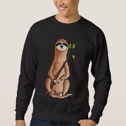 Sweatshirt Cute Funny Wildlife Sloth Edmonston Studios (Devant)