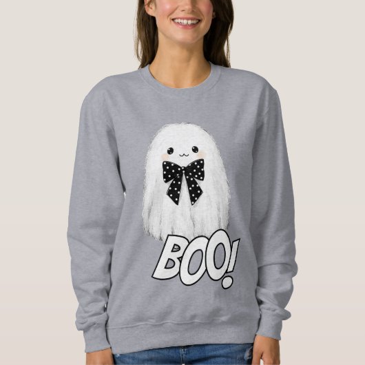 Sweatshirt Cute Ghost Boo Furry Halloween (Devant)