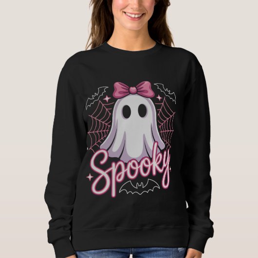 Sweatshirt Cute Ghost Halloween Women Aesthetic Pastel Kawaii (Devant)