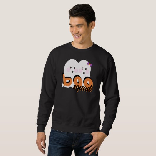 Sweatshirt Cute Ghoul Ghost Boo Squad Black Halloween (Devant entier)