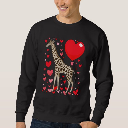 Sweatshirt Cute Giraffe Heart Tall Couples Valentine Zoo Anim (Devant)