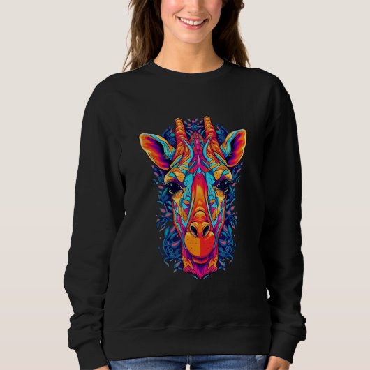 Sweatshirt Cute Giraffe Men Women Kids 21 (Devant)