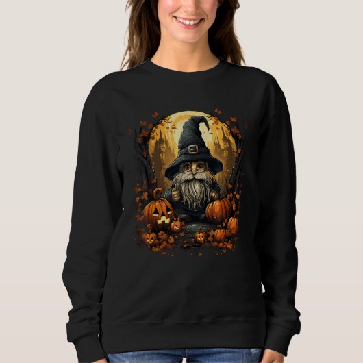 Sweatshirt Cute Gnome Autumn Pumpkins Halloween Fall Holiday  (Devant)