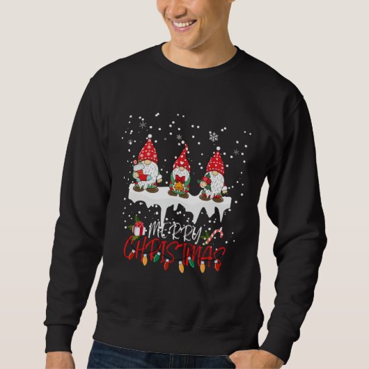 Sweatshirt Cute Gnomes Merry Christmas Light Family Gnome Xma (Devant)