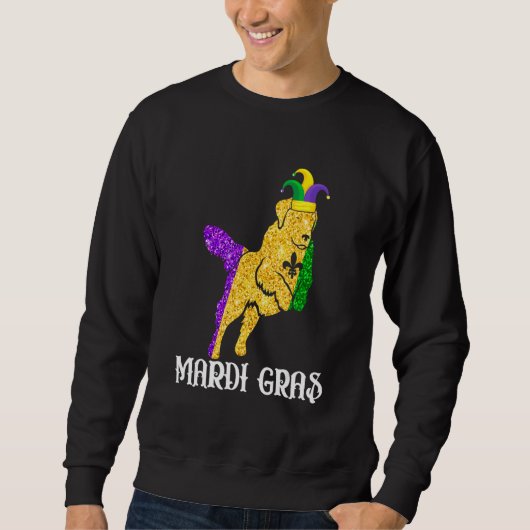 Sweatshirt Cute Golden Retriever Dog Lover Mardi Gras Party J (Devant)