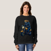 Sweatshirt Cute golden retriever drives motorcycle at Christm (Devant entier)