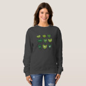 Sweatshirt Cute Green Heart Faces  valentine day minimalist (Devant entier)