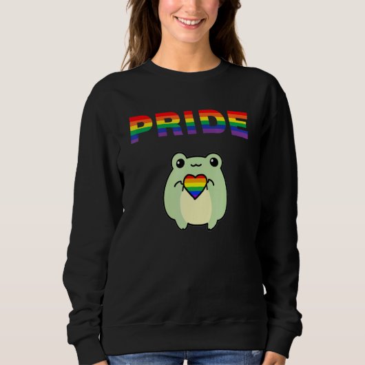 Sweatshirt Cute Grenouille À Fierté Lgbt (Devant)