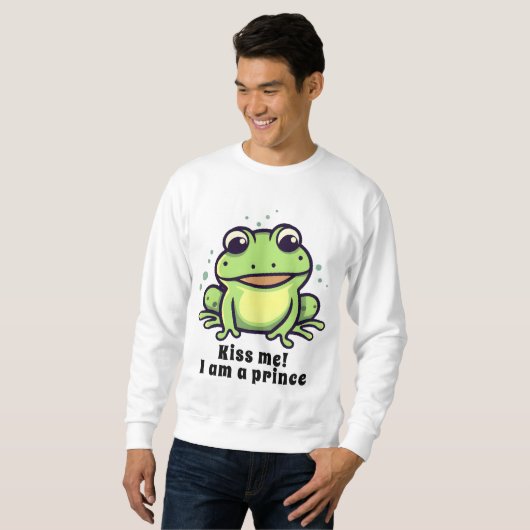 Sweatshirt Cute grenouille m'embrasser (Devant entier)