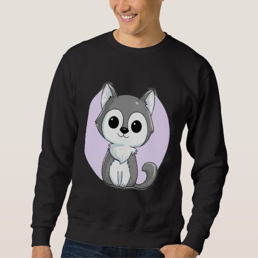 Sweatshirt Cute Grey Husky (Devant)