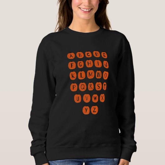 Sweatshirt Cute Halloween Alphabet Halloween Teacher Kids (Devant)