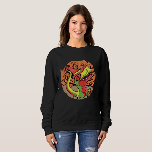 Sweatshirt Cute Halloween Dino Rex (Devant entier)
