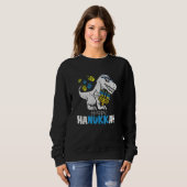 Sweatshirt Cute Hanukkah Rex Dinosaur Menorasaurus Chanukah B (Devant entier)
