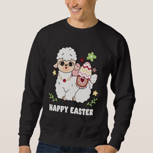 Sweatshirt Cute Happy Easter Day Egg Hunt Boys Girls Kids She (Devant)