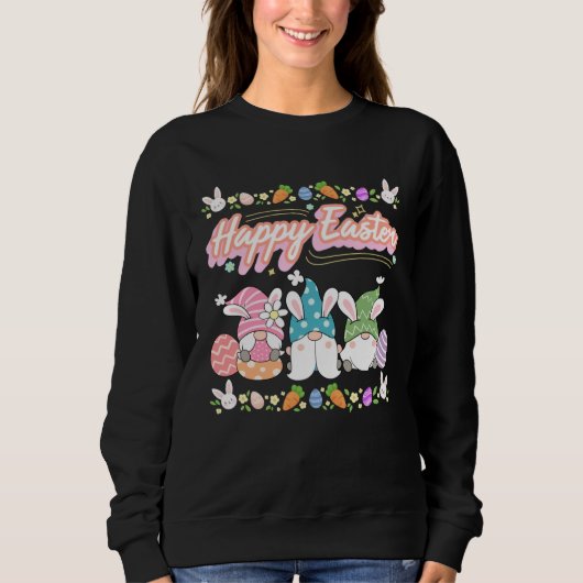 Sweatshirt Cute Happy Easter Easter Gnomes  Easter Squad  1 (Devant)