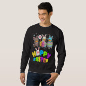 Sweatshirt Cute   Happy Easter Eggs Quarantine Bunnies (Devant entier)