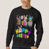 Sweatshirt Cute   Happy Easter Eggs Quarantine Bunnies (Devant)