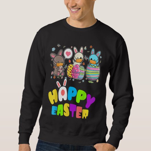 Sweatshirt Cute   Happy Easter Eggs Quarantine Bunnies (Devant)