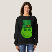 Sweatshirt Cute Happy Face Leprechaun  St Patricks Day Irish  (Devant entier)