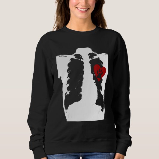 Sweatshirt Cute Heart Paw Print Design for Dog Lovers Puppy (Devant)