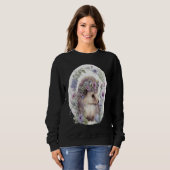 Sweatshirt Cute Hedgehog Flower Crown Floral Animal (Devant entier)
