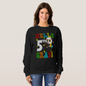 Sweatshirt Cute Hello Fifth Grade Teacher Student Panda Back  (Devant entier)