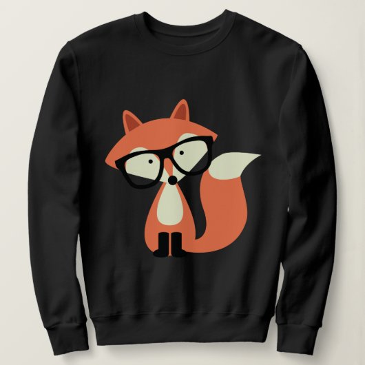 Sweatshirt Cute Hipster Red Fox (Design devant)