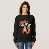 Sweatshirt Cute Hipster Red Fox (Devant entier)