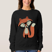 Sweatshirt Cute Hipster Red Fox (Devant)