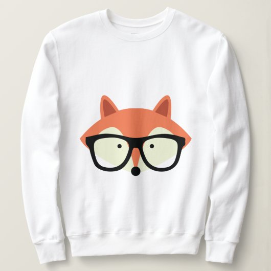 Sweatshirt Cute Hipster Red Fox (Design devant)