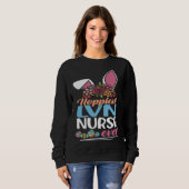 Sweatshirt Cute Hoppiest LVN Nurse Ever Bunny Ear Red Plaid E (Devant entier)