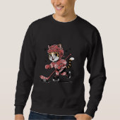 Sweatshirt Cute Ice Hockey Cat Player – Fun Sports Cartoon De (Devant)