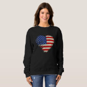 Sweatshirt Cute Independence Free Day July 4th American Flag (Devant entier)
