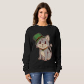 Sweatshirt Cute Irish Cat with Top Hat  St Patricks Day Graph (Devant entier)