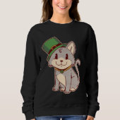 Sweatshirt Cute Irish Cat with Top Hat  St Patricks Day Graph (Devant)