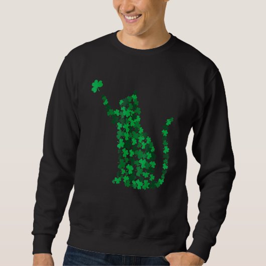 Sweatshirt Cute Jour de la Saint Patrick Chat C Lucky Chat Ma (Devant)