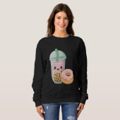 Sweatshirt Cute Kawaii Donut and Drink Pastel Milkshake Lover (Devant entier)