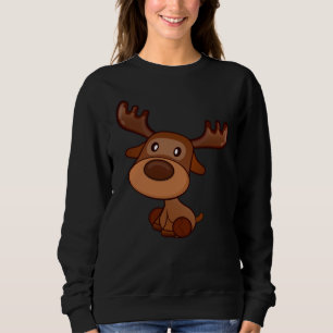 Sweatshirt Cute Kawaii Moose Elk Deer Funny Alaska Moose